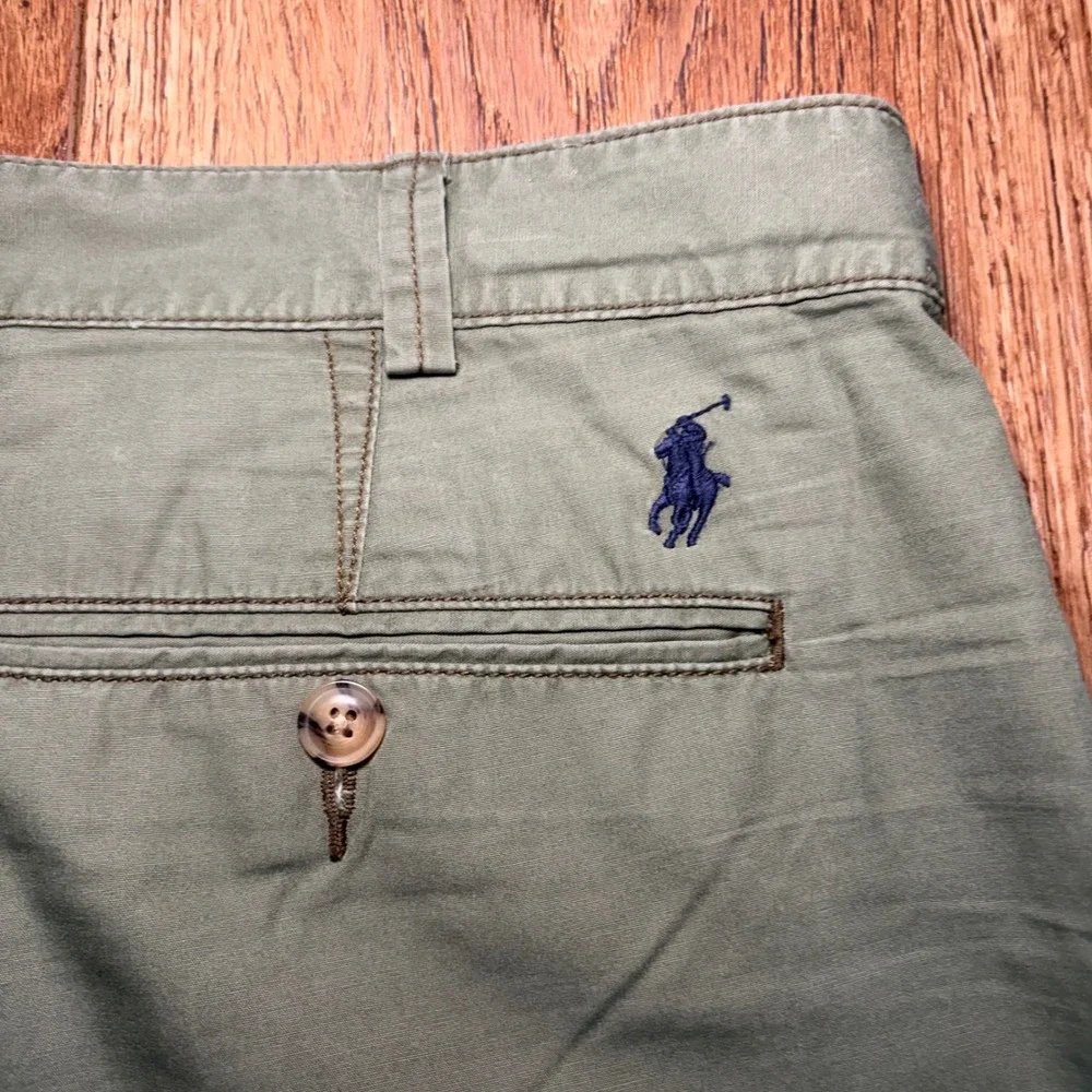 Polo Ralph Lauren Relaxed Fit Chino Shorts Mens 35 Olive Green Cotton Preppy